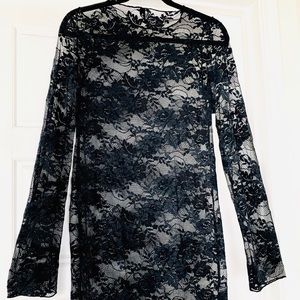 Urban outfitters black lace long sleeved slip